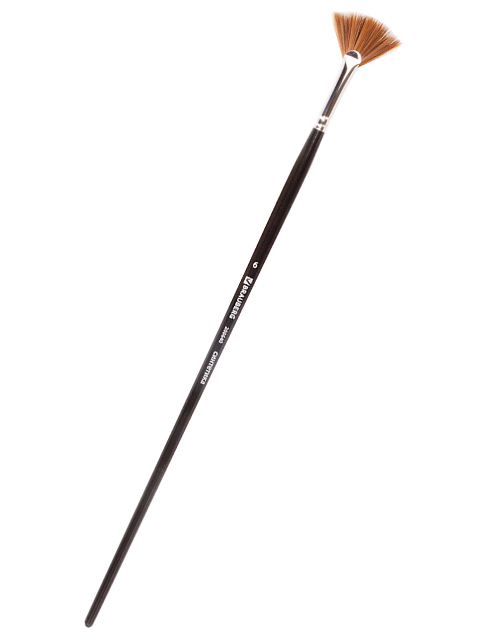 Кисть BRAUBERG, синтетика, веерная, № 6, мягкая, длинная ручка