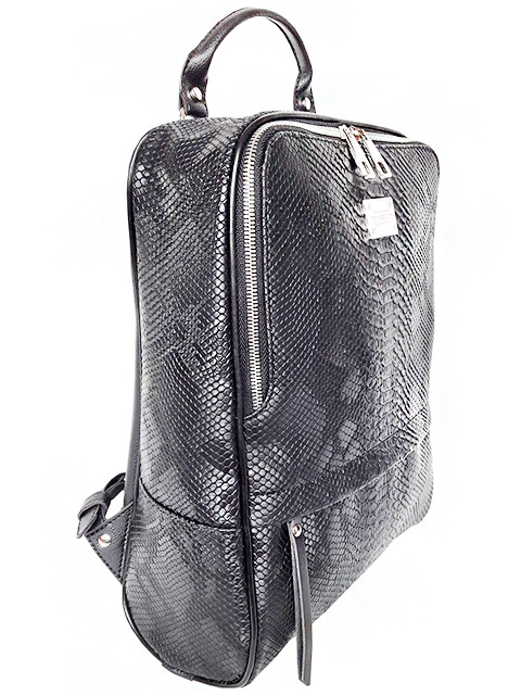 Рюкзак женский Elegant Quality, натуральная кожа, серый, 25х12х36 см