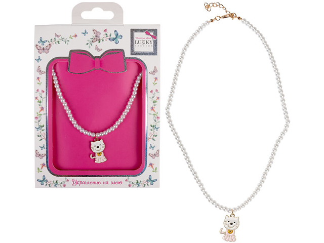 Ожерелье Lukky Fashion "Котик" пластик с подвеской металл