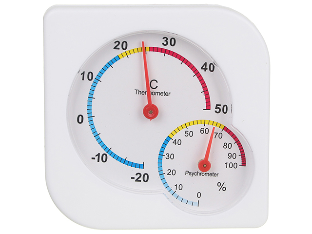 Термометр INBLOOM мини,квадратный, измерение влажности воздуха, 7,5х7,5см, пластик