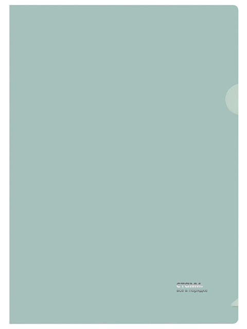 Папка-уголок A4 Стамм "Акцент" 180мкм непрозрачная, эвкалиптовая