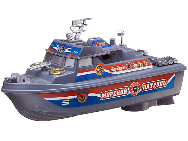 Игрушка "Катер. Морской патруль" свет, звук, серый