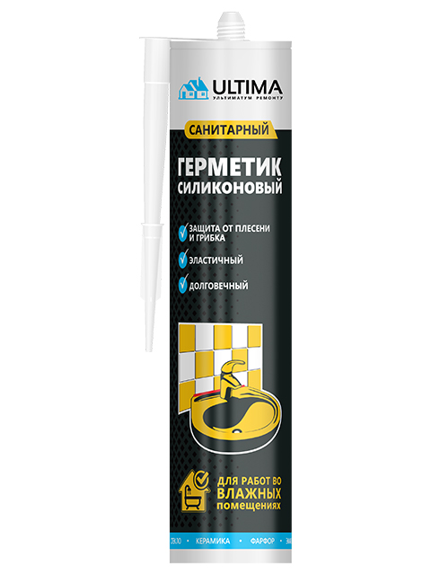 Герметик силиконовый "ULTIMA" санитарный бесцветный, 280 мл