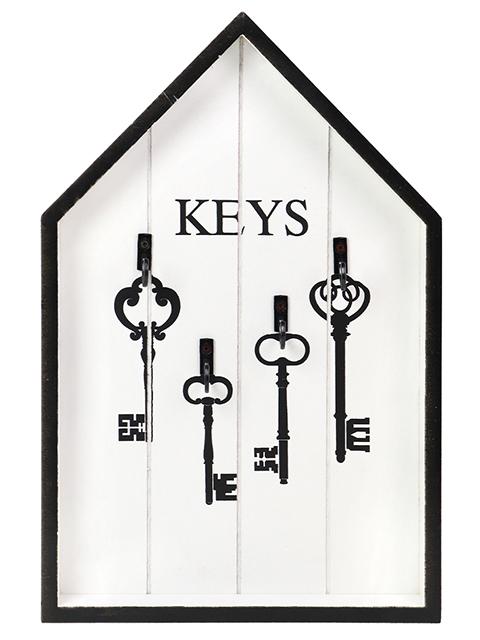 Ключница настенная "Ключи от счастья" 4 крючка, 19,5х30см
