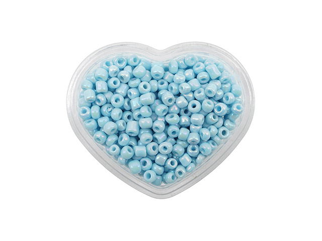 Бисер "Astra&Craft" 11/0 (№403 светло-голубой), баночка в форме сердца