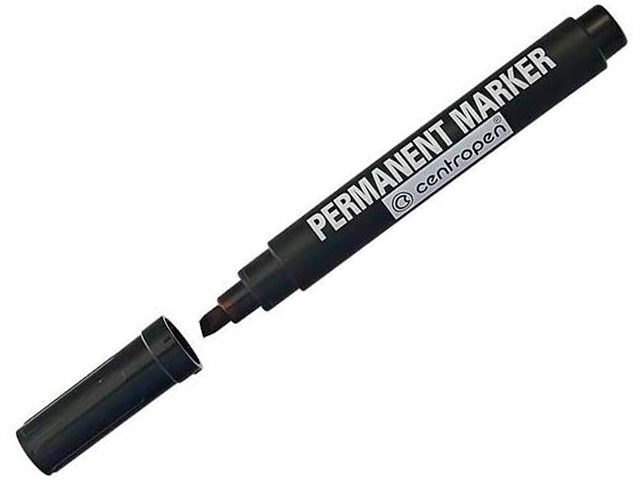 Маркер перманентный Centropen "Permanent", 1-4,6 мм, скошенный, черный