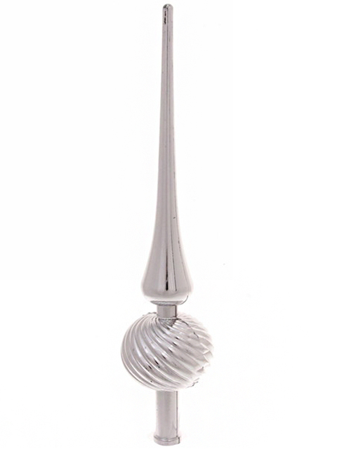 Елочная игрушка Верхушка для ёлки "Волна" 28 см, серебро, пластик