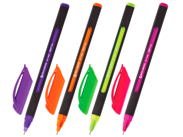 Ручка шариковая масляная BRAUBERG "Extra Glide Soft Color", трехгранная, 0,7 мм, корпус цветной, синяя