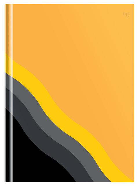 Бизнес-блокнот А4 120 листов БиДжи "Bright wave" клетка , глянцевая ламинация