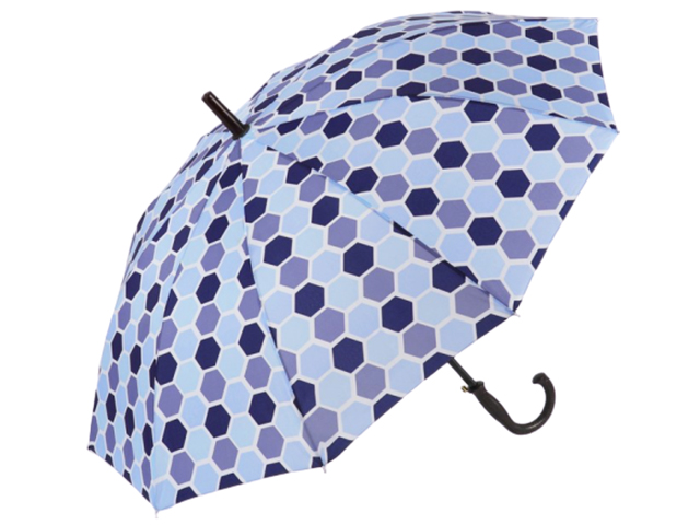 Зонт-трость женский полуавтомат "П/Э" 10 спиц, d=51см, синий