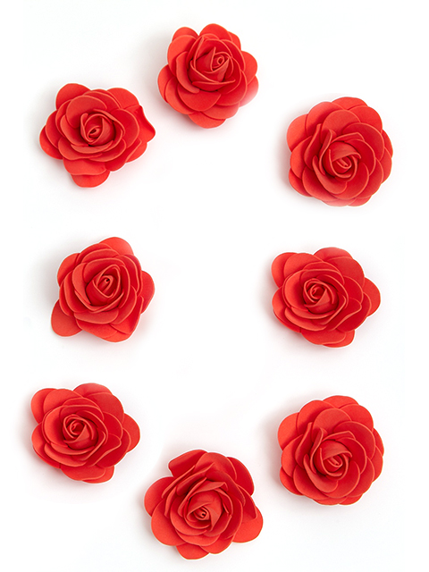 Головки цветов "Роза" 6см, красный (цена за 1шт)