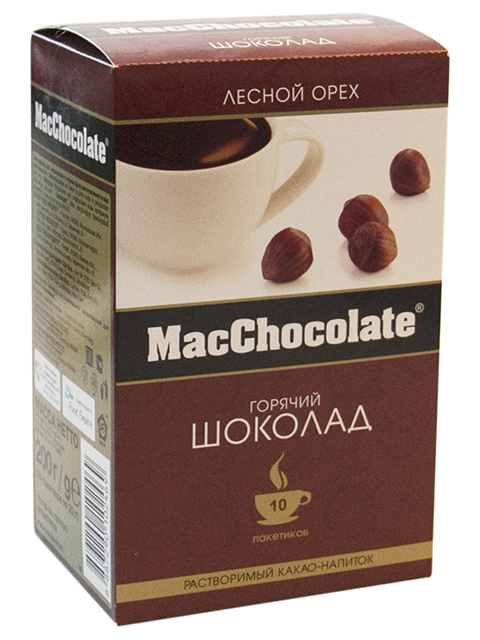 Какао напиток "MacChocolate" 20г. шоколад с ароматом лесных орехов