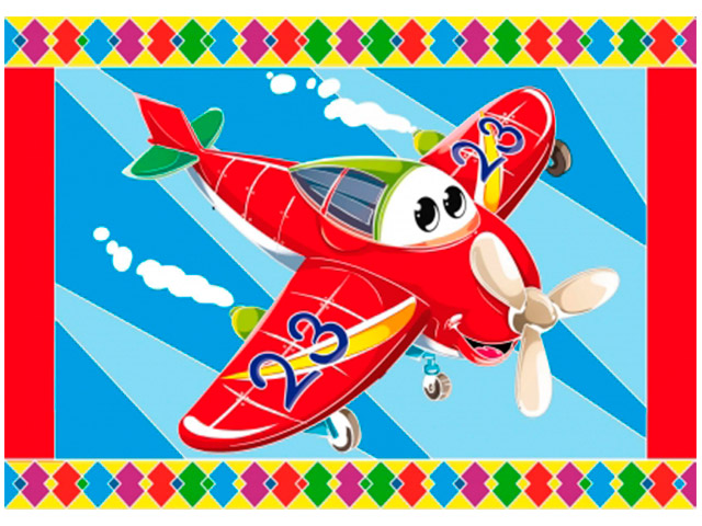 Гравюра А5 Рыжий кот "Самолетик" с цветной основой, конверт