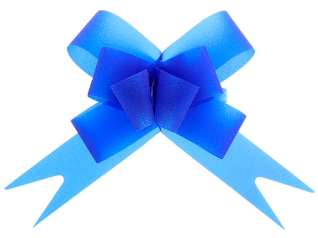 Бант оформительский "Бабочка №1,8" простой синий, 10шт. в упак.