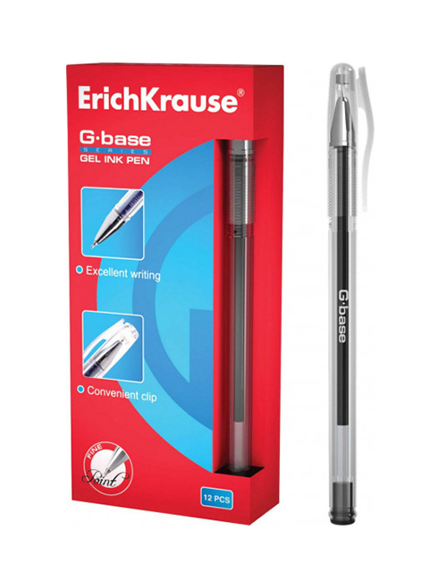 Ручка гелевая Erich Krause "G-Base" 0,5 мм, черная