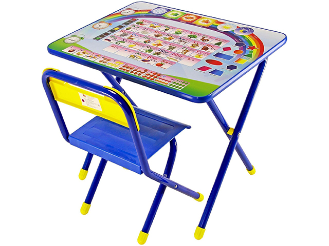 Набор мебели складной детской Дэми №1 "Алфавит" (стул + стол + пенал) синий
