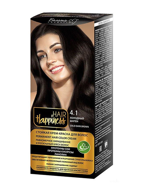 Крем-краска для волос HAIR Happiness 4.1 Холодный шатен