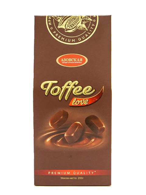 Ирис глазированный "Toffee Love", шоколадный, в коробке, 200 г