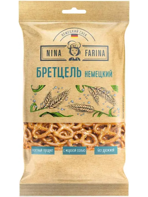 Крендельки Nina Farina "Бретцель" с солью, 90г