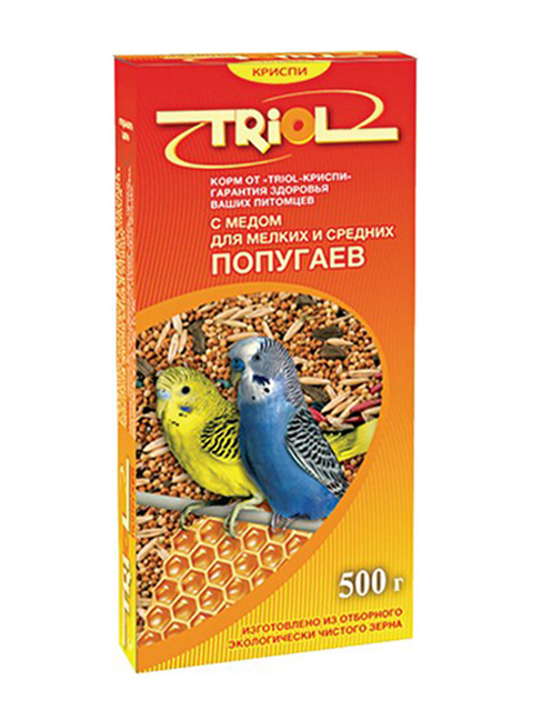 Корм "Triol" для мелких и средних попугаев с медом 500г