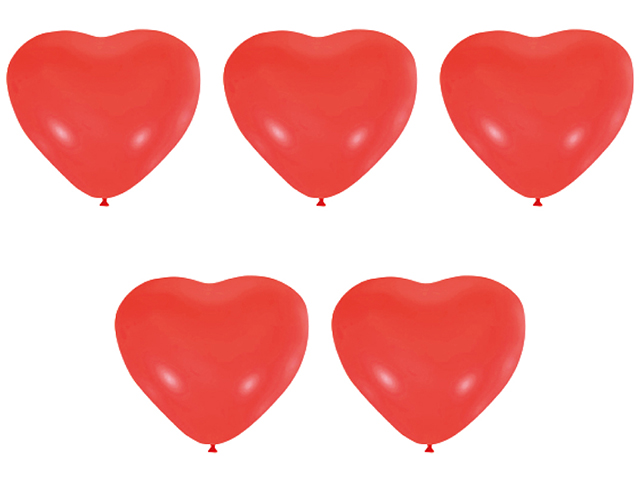 Набор воздушных фигурных шаров 30" Boomzee "Сердце" 5шт красный