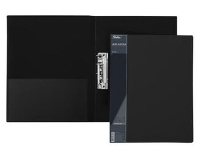 Папка А4 с прижимом и карманом "Хатбер. Standard" 17 мм, 700 мкм, черная
