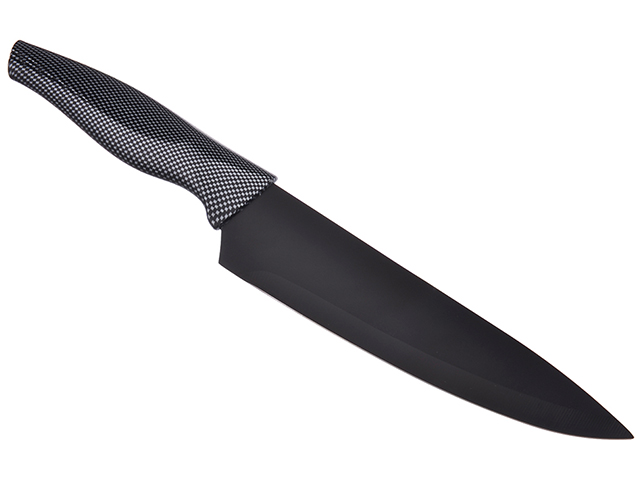 Нож кухонный шеф Satoshi Карбон 17,5см, антиналипающее покрытие