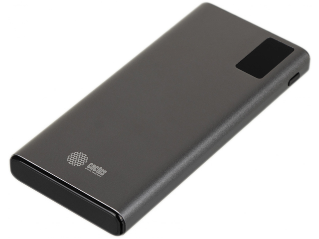 Аккумулятор внешний Cactus, CS-PBFSLT-10000 10000mAh 22.5W 3A 2xUSB-A/USB-C серый