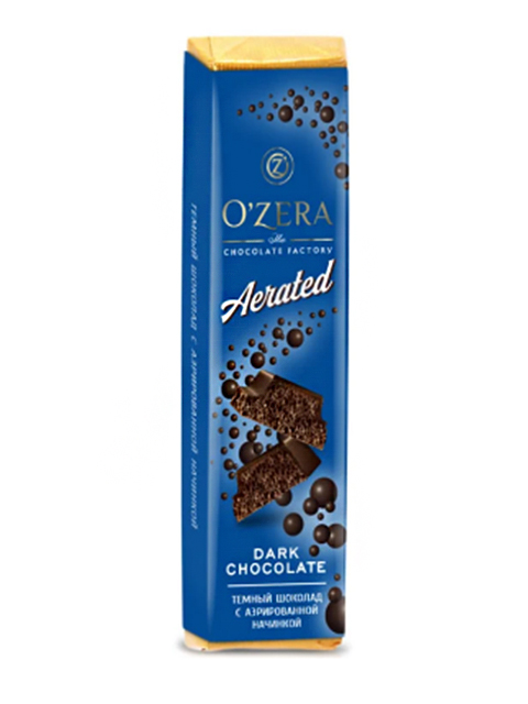 Шоколад "O`ZERA " с аэрированной нач., 32 г, темный