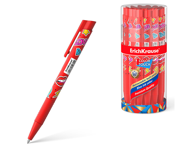 Ручка шариковая автоматическая Erich Krause "ColorTouch. Sweet love" 0,7 мм, синяя