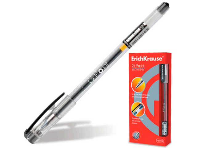 Ручка гелевая Erich Krause "G-Point" 0,38 мм, черная