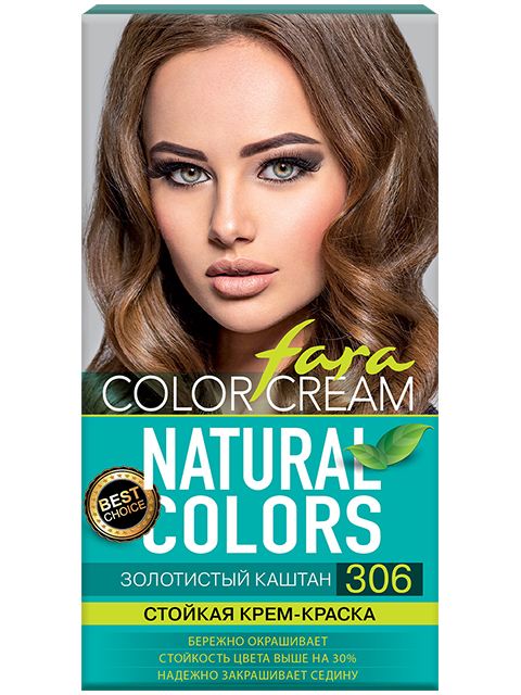 Крем-краска для волос Fara Colors 306 золотистый каштан