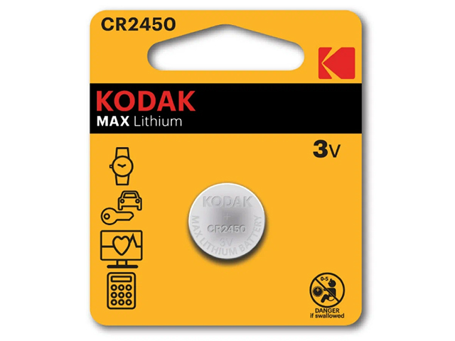 Батарейка литиевая (таблетка) Kodak CR2450-1BL (1 шт.) блистер