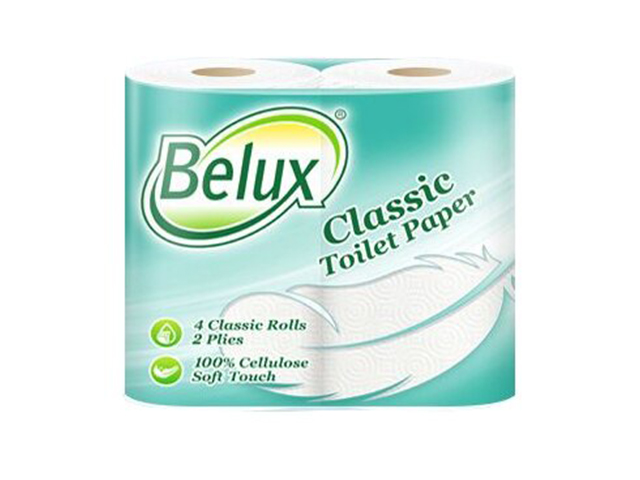 Бумага туалетная "Belux Classic" 2-х сл. 4шт., белая