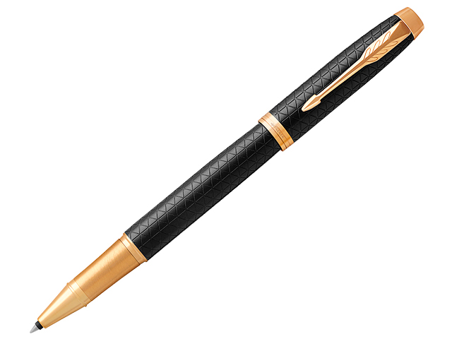Ручка-роллер PARKER "IM Premium Black/Gold GT" черная, 0,8мм, в подар. упак.