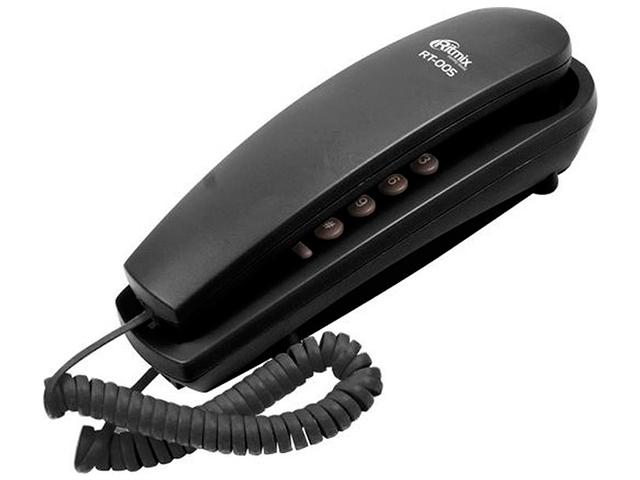 Телефон Ritmix RT-005 проводной, черный