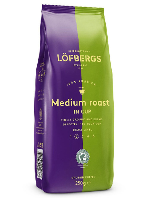 Кофе молотый жареный Lofbergs "Medium Roast in Cup", 250г