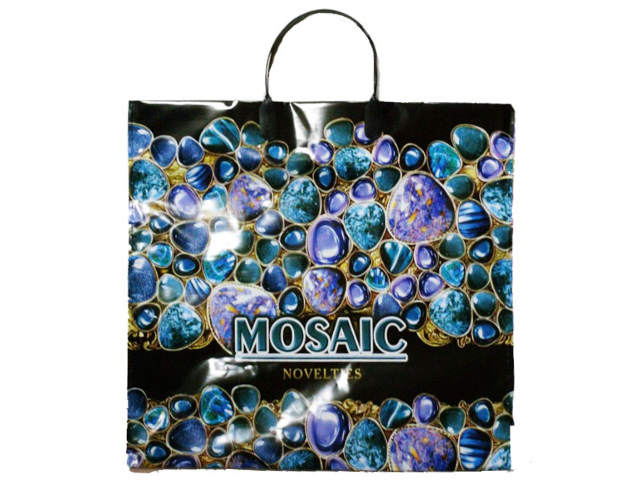 Пакет "петля" пластиковые ручки 38х35+10 Интерпак "Mosaic"