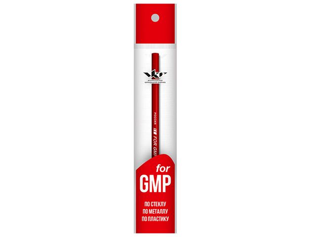 Карандаш "For GMP: Красный" по стеклу, металлу, пластику, в пакете