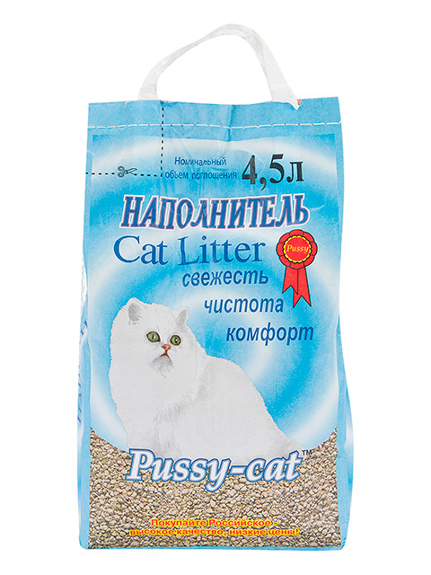 Наполнитель для кошачьих туалетов "Pussy-cat" цеолитовый 4,5л