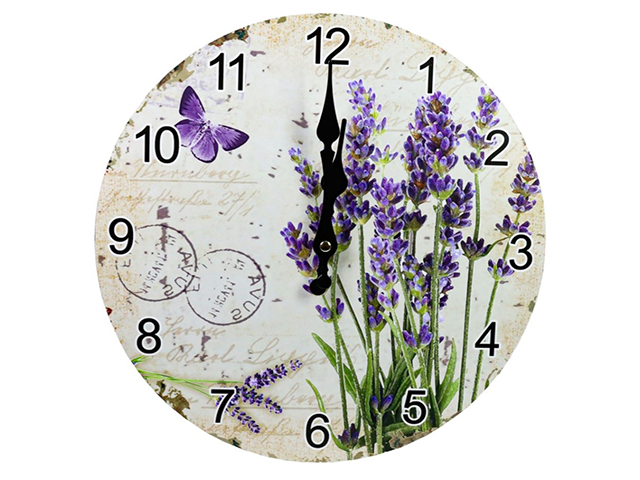 Часы настенные интерьерные "Цветущая лаванда" 30 см