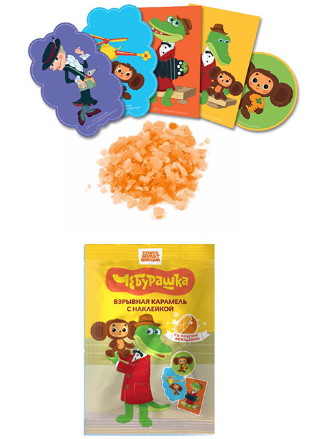 Взрывная карамель Конфитой "Чебурашка" с наклейкой 3 гр (1/50)