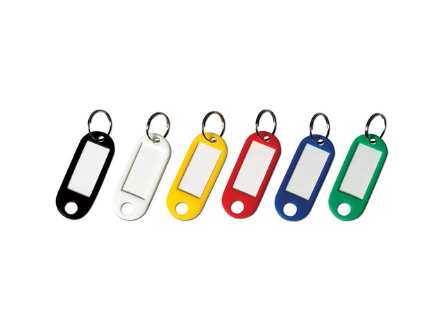Брелоки для ключей BRAUBERG, комплект 12 шт, длина 50 мм, инфо-окно 30х15 мм, 231151