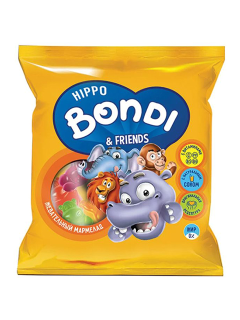 Жевательный мармелад "HIPPO BONDI & FRIENDS " 70г, с соком ягод и фруктов