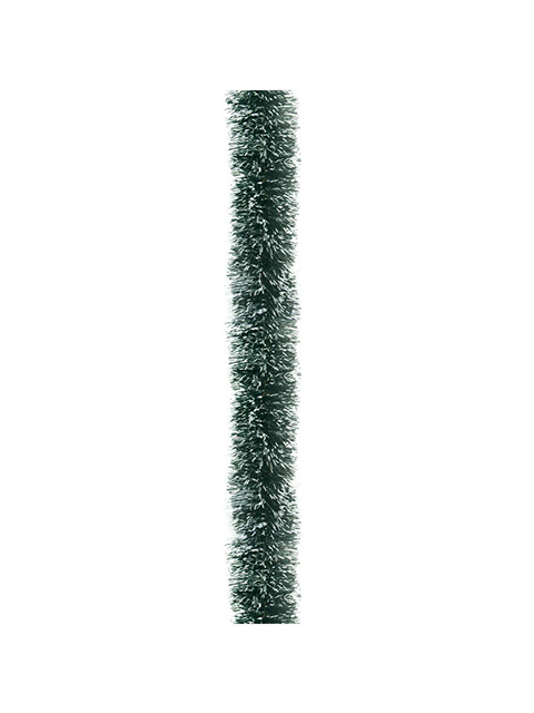 Мишура "Норка" длина 2 метра, d-70мм, зеленая с белыми кончиками