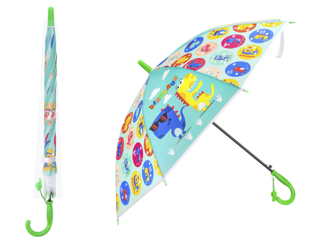 Зонт-трость детский "Динозаврики" 48,5см, микс, в пакете