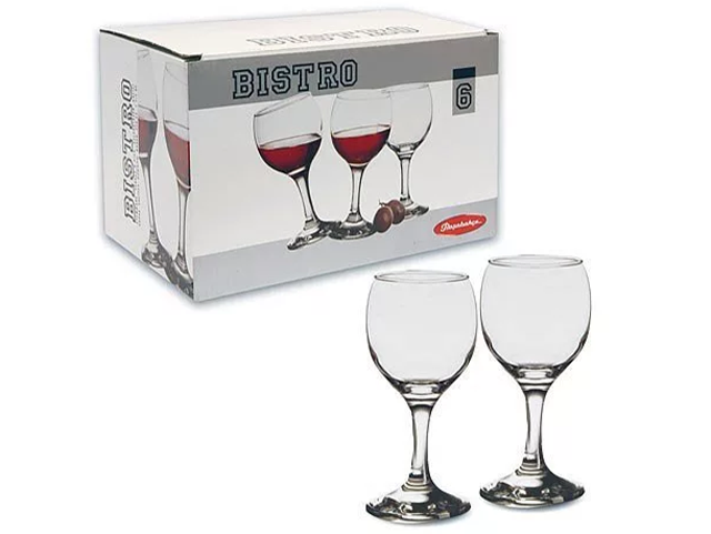 Набор фужеров для вина "Pasabahce "Bistro" 6 штук в упаковке, стекло