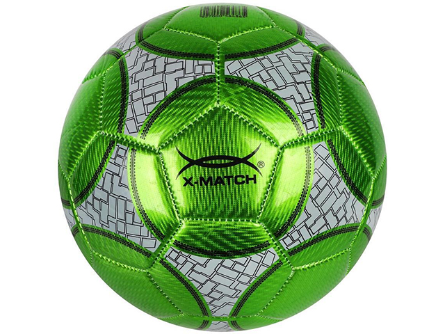 Мяч футбольный X-Match, 1 слой PVC, зеленый металлик 