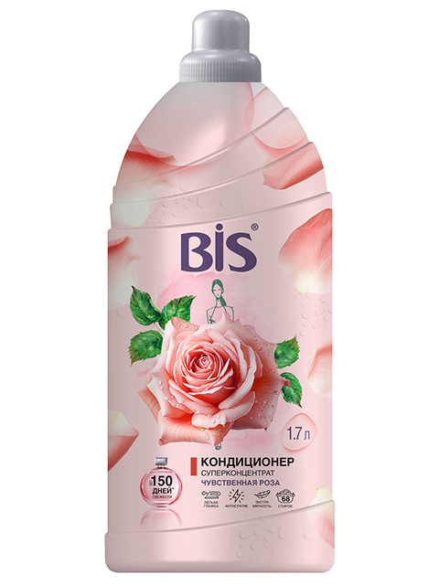 Кондиционер для белья BIS 1700мл "Чувственная роза" концентрированный
