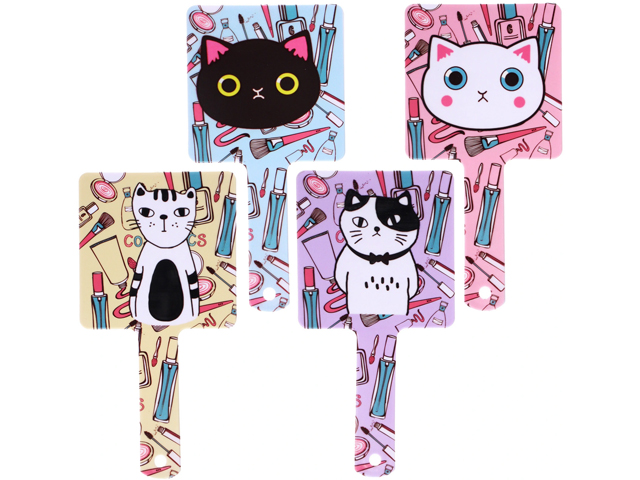 Зеркало косметическое "Котики" 23,4х12см, микс